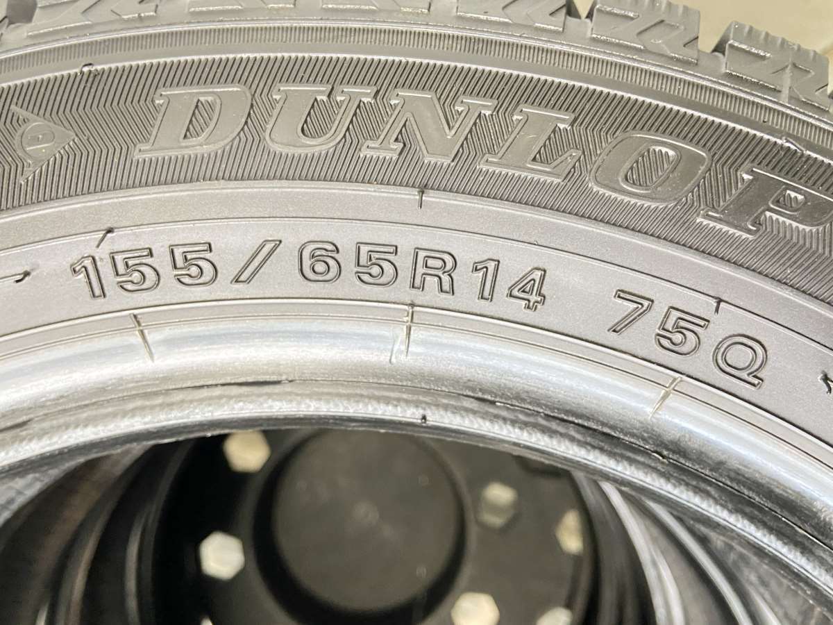 中古タイヤ スタッドレスタイヤ 4本セット 155/65R14 ダンロップ ウィンターマックス WM02_画像5