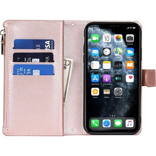 iPhone11pro Max ケース 手帳型 ショル ディケース カード入れ スマホケース 携帯カバー ピンク 1133