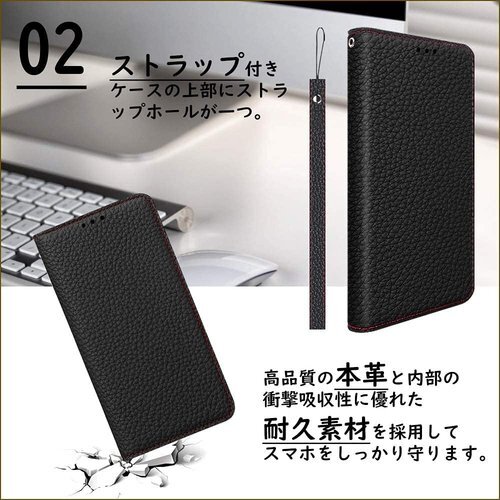 CLICSUN iPhone 15 Pro Max ケ 式 カードポケット ギフトボックス付き ブラック×レッド 2066_画像4