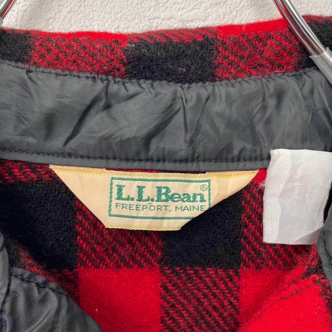 ヴィンテージ　エルエルビーン　レディース　ブァッファローチェック　ネルシャツ　赤黒　L.L.Bean