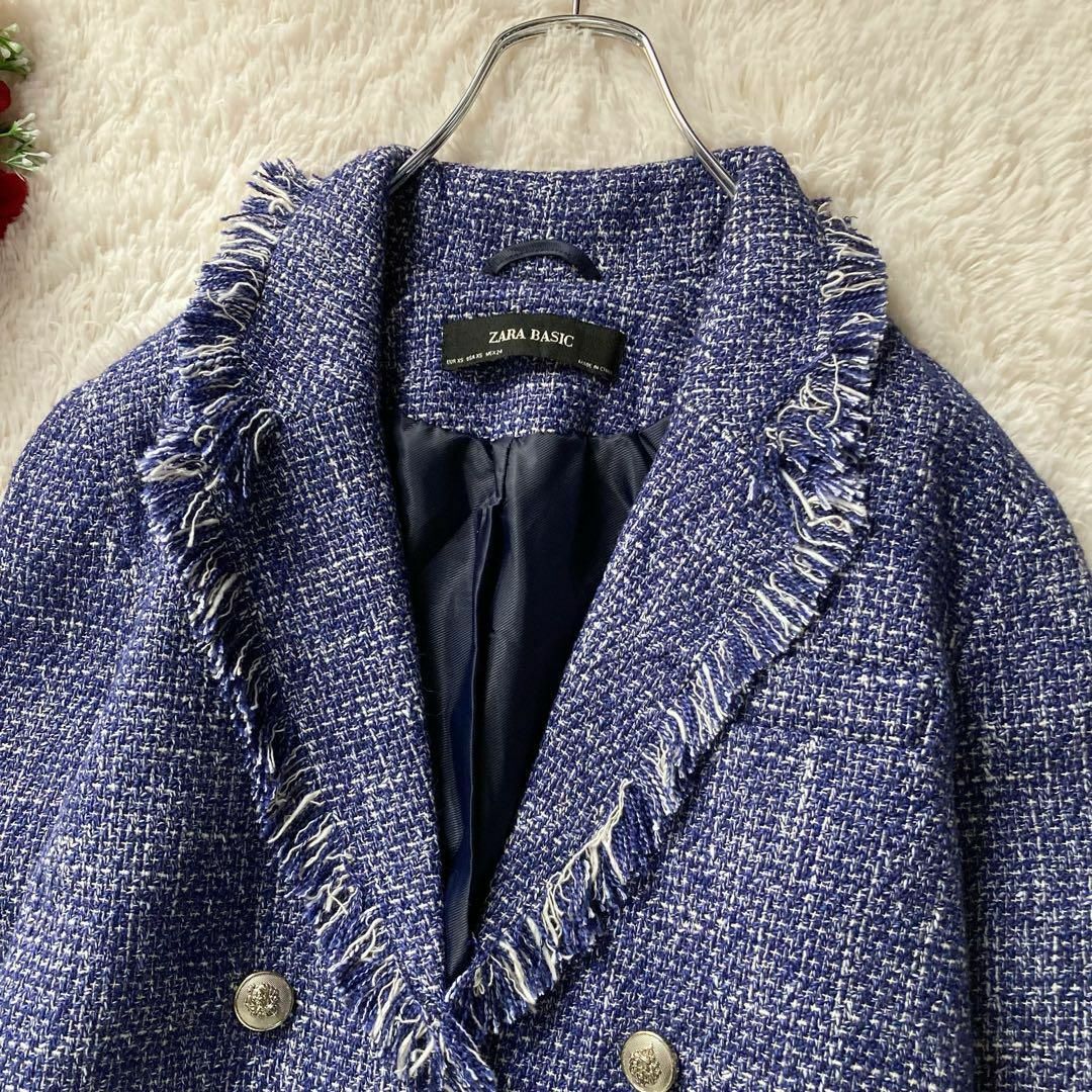 ZARA ツイードジャケット テーラードジャケット シルバーボタン ZARA ツイードジャケット テーラードジャケット シルバーボタン