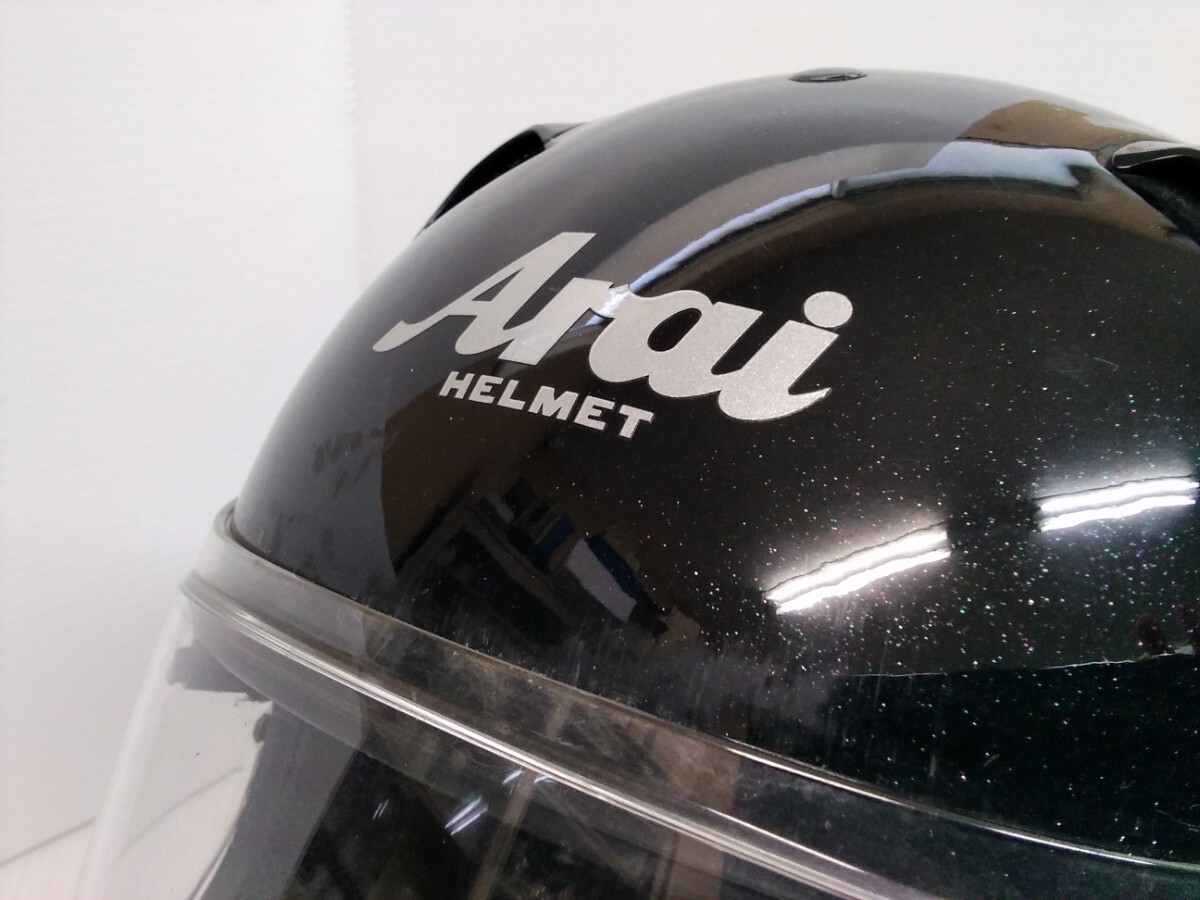 アライ　Arai　フルフェイスヘルメット　Mサイズ　57.58cm　cLc　SNELL　MAX VISION　黒ラメ　パール　ブラック　バイク用品　現状渡し_画像3