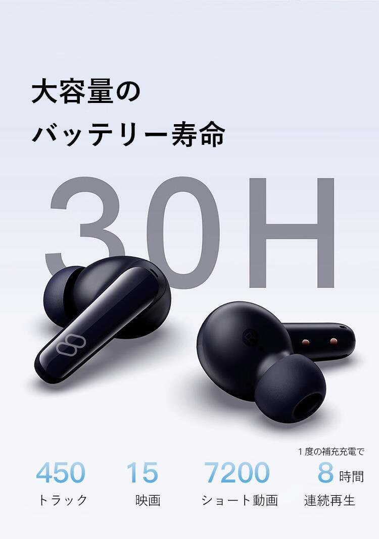 色：白【2024年最新モデル】ワイヤレスイヤホン 高音質 OT-T13X ANC Bluetooth5.3対応 IPX5防水_画像2