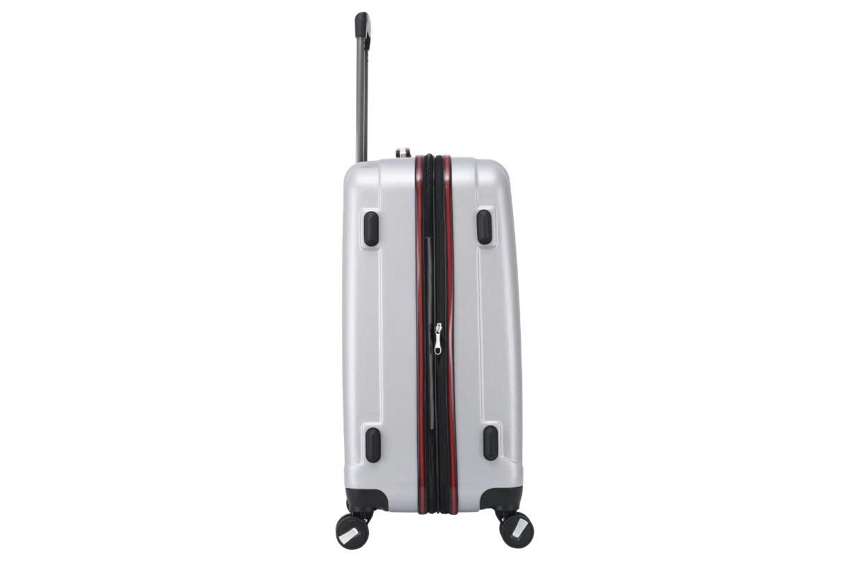 キャリーケース シルバー Lサイズ 新品 拡張機能付き 軽量 スーツケース シンプル ダイヤルロック
