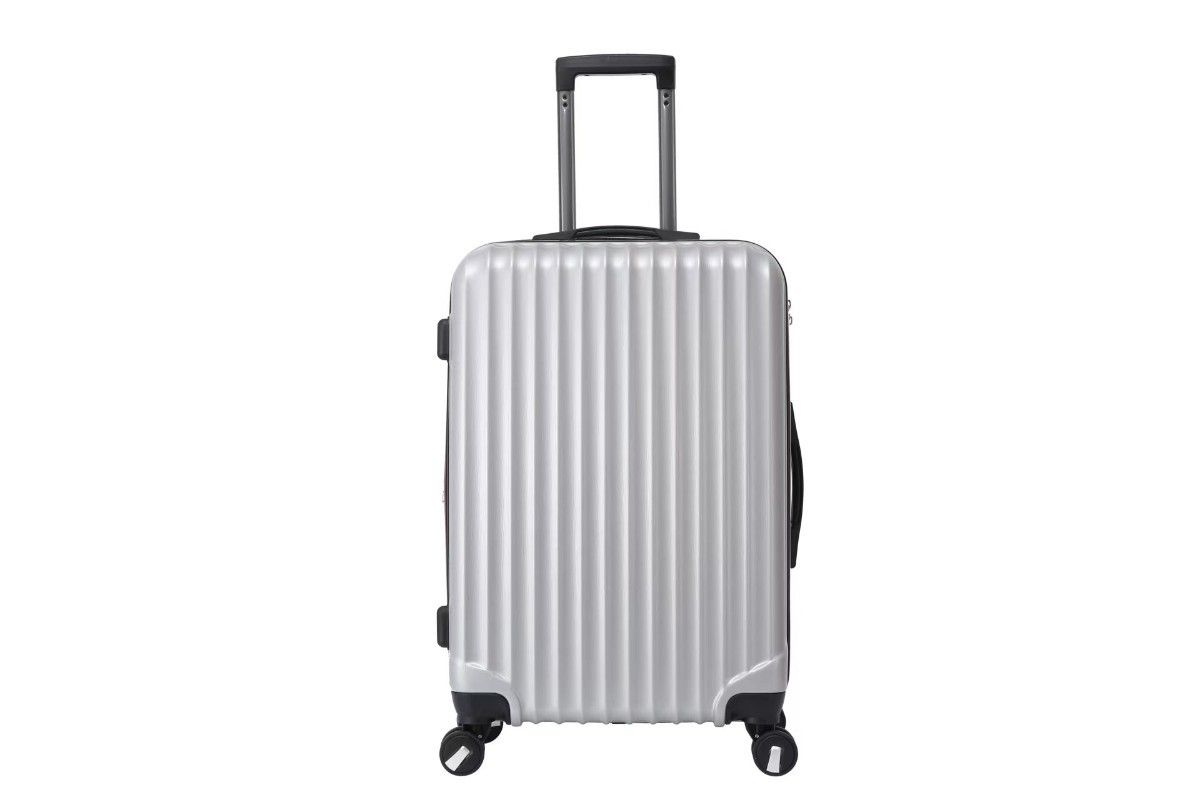 キャリーケース シルバー Lサイズ 新品 拡張機能付き 軽量 スーツケース シンプル ダイヤルロック