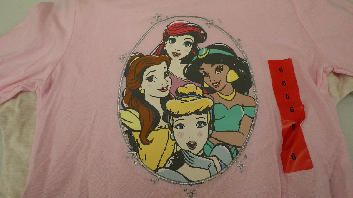 t205-25005 キャラクター 2枚 ロングTシャツ 長袖 子供 キッズ 女の子 US/6 ラプンツェル ディズニー Disney ピンク ベージュ プリンセス_画像5