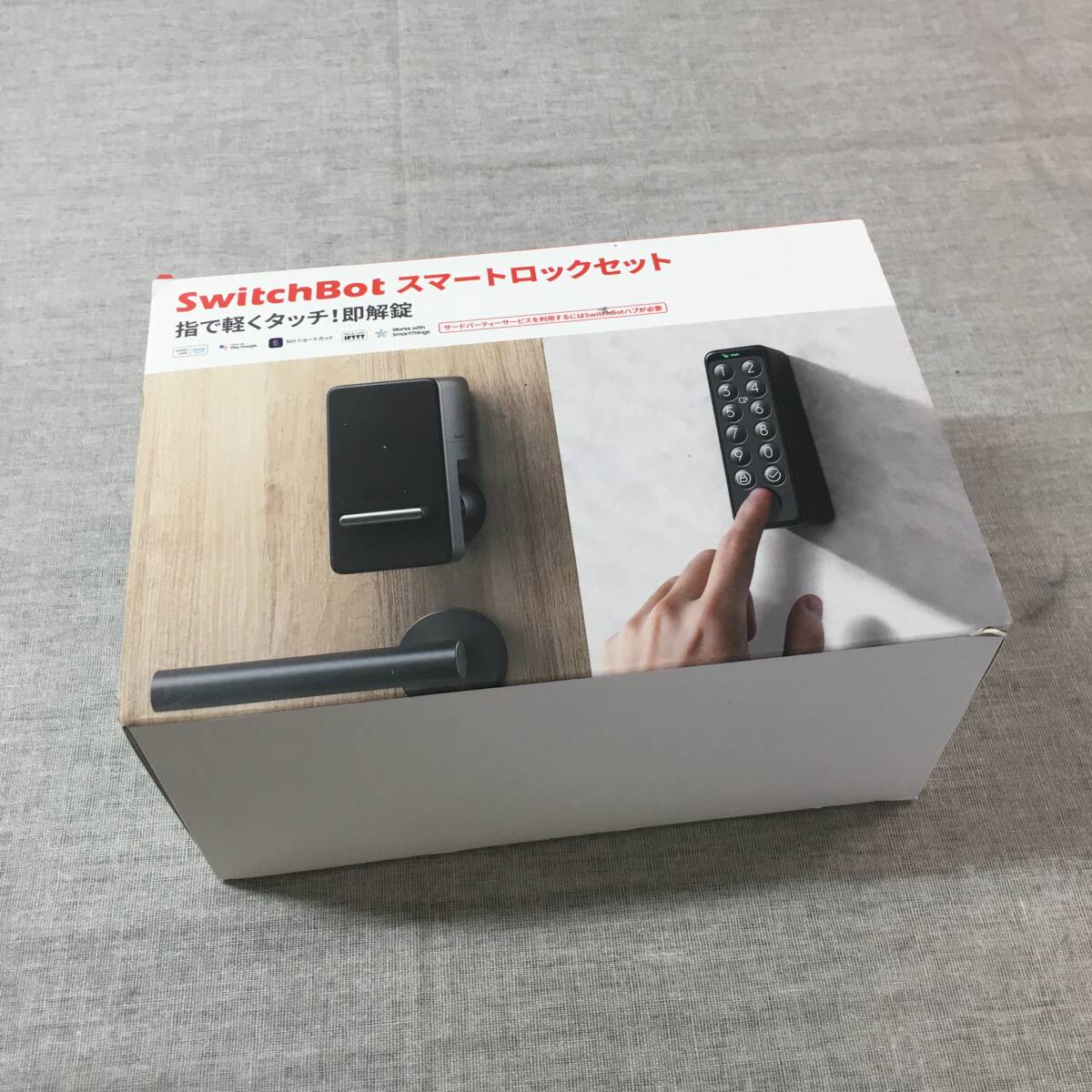 未使用 SwitchBot スマートロック 指紋認証パッド セット Alexa スマートホーム スイッチボット オートロック 暗証番号 玄関 W1601702の画像1