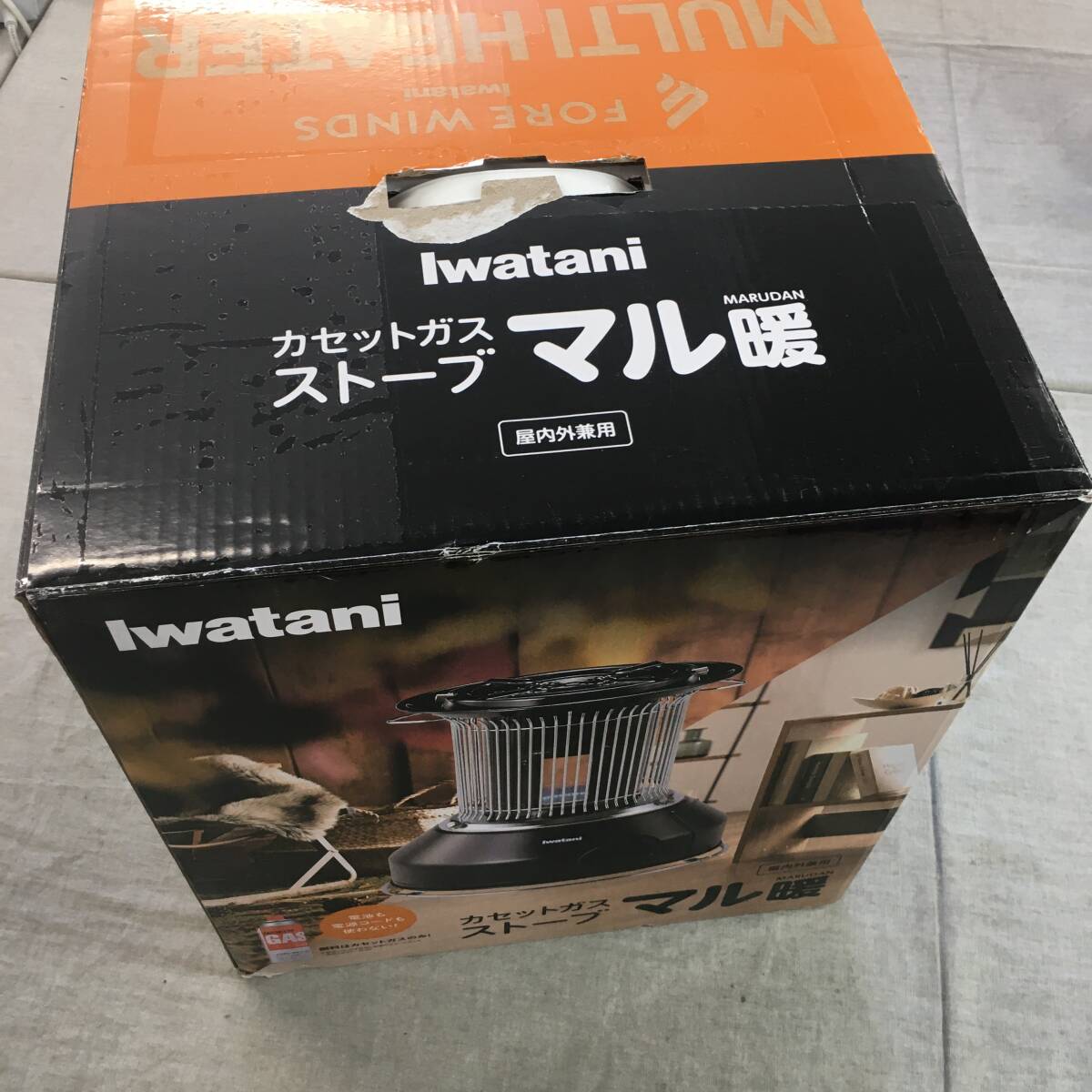 未使用 Iwatani イワタニ カセット ガス ストーブ マル暖 やかん 置ける アウトドア 屋内外 両用 おしゃれ 丸形 CB-STV-MRD_画像1