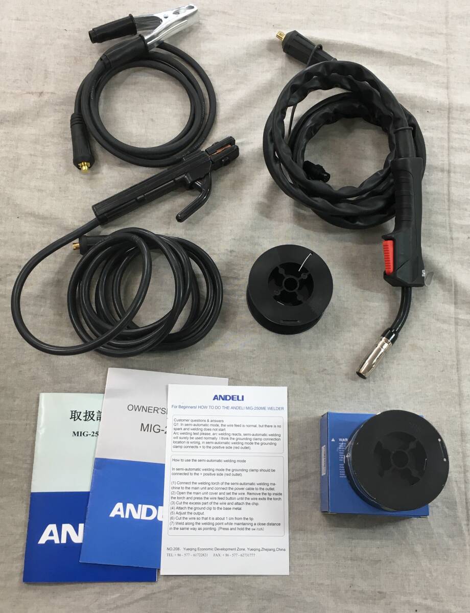 現状品 ANDELI 半自動溶接機 120AノンガスMIG/アーク溶接/lift TIG 100V/200V兼用 インバーター直流溶接機 MIG溶接 半自動 MIG-250_画像9