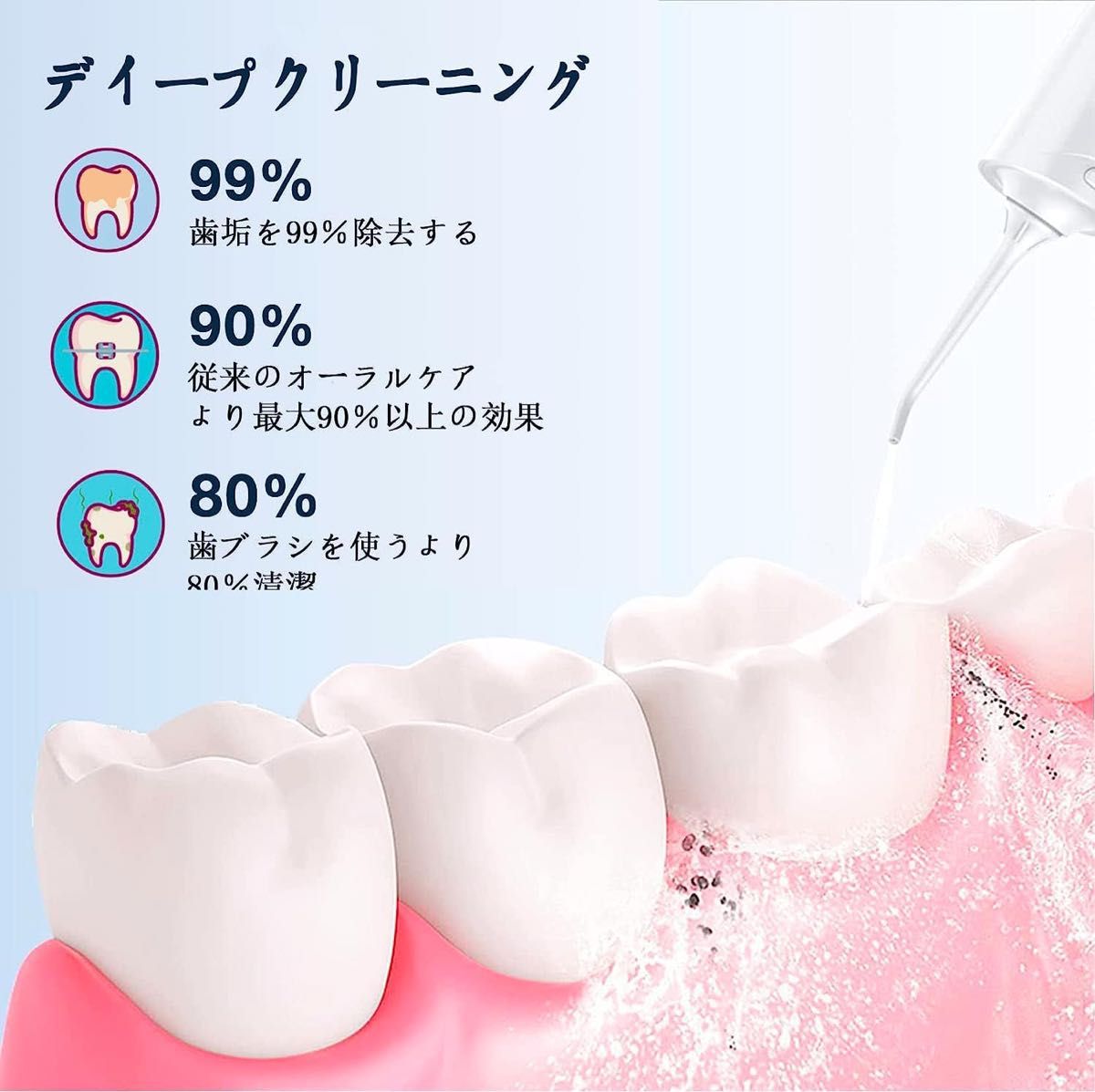 口腔洗浄器 Liebssen ワンボタン操作 容量300ML 6 水強度 5段階