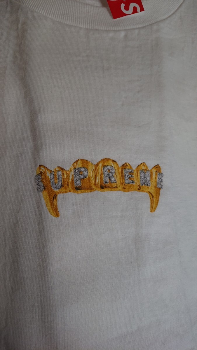 新品 Mサイズ 白 Fronts Tee 19SS Supreme Tシャツ Front Grill Gold Teeth 国内正規品 Box logo タグ付き white Medium_画像3