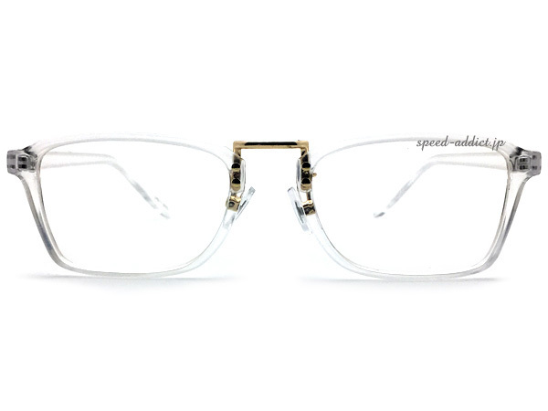 SQUARE BRIDGE SUNGLASS CLEAR × CLEAR/スクエアブリッジサングラスクリア透明フレームスケルトン伊達眼鏡メガネめがねイタリアンデザイン_画像4