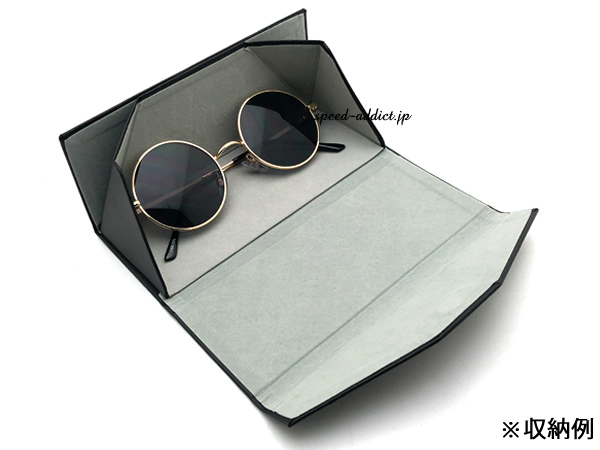 丸眼鏡 for JAPANESE SUNGLASS GOLD × CLEAR + メガネケース BLACK/丸メガネ丸めがねロイドクラシカル昭和レトロ定番フレームシェイプ_画像9