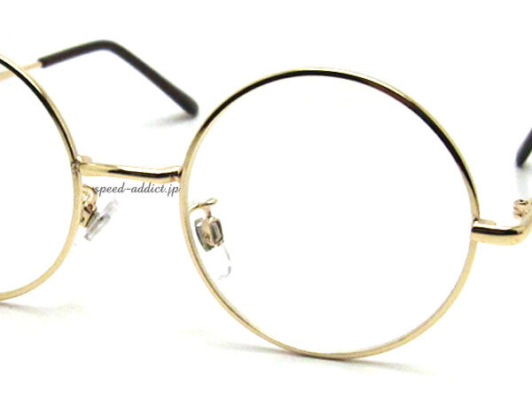 丸眼鏡 for JAPANESE SUNGLASS GOLD × CLEAR + メガネケース BLACK/丸メガネ丸めがねロイドクラシカル昭和レトロ定番フレームシェイプ_画像6
