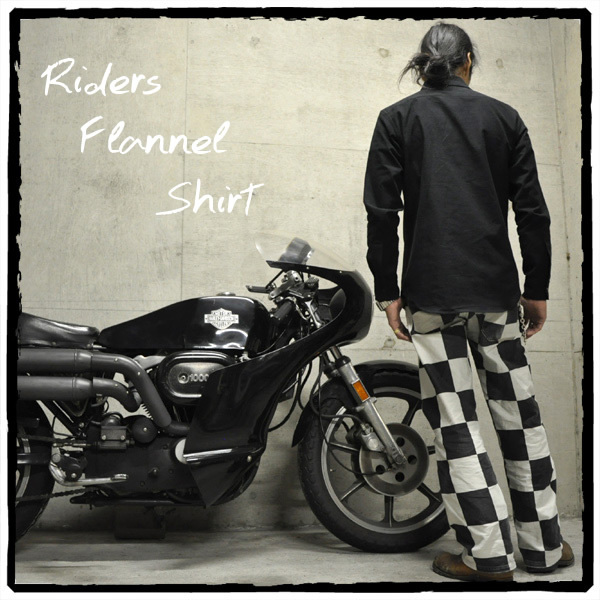 RIDERS FLANNEL SHIRT BLACK L/wライダースジャケットフランネルシャツbatesベイツエアロレザーヴィンテージbigmac古着アメカジ50s60s70s_画像4