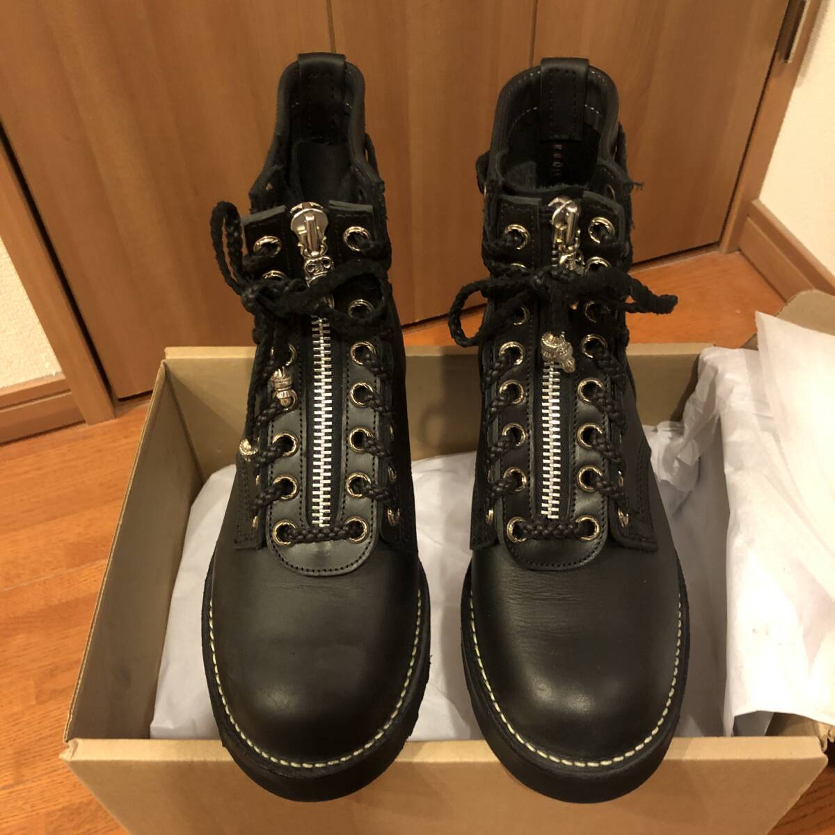 CHROME HEARTS WESCO FIREMAN BOOTS CENTER ZIP クロムハーツ ウエスコ ファイヤーマンブーツ センタージップ 新品 インボイスあり 即決の画像1