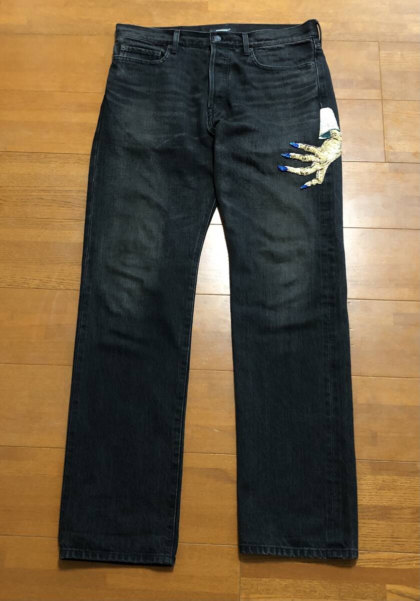 UNDERCOVER denim pants アンダーカバー ハンドビーズ加工 デニムパンツ 2023AW 未使用に近いの画像2