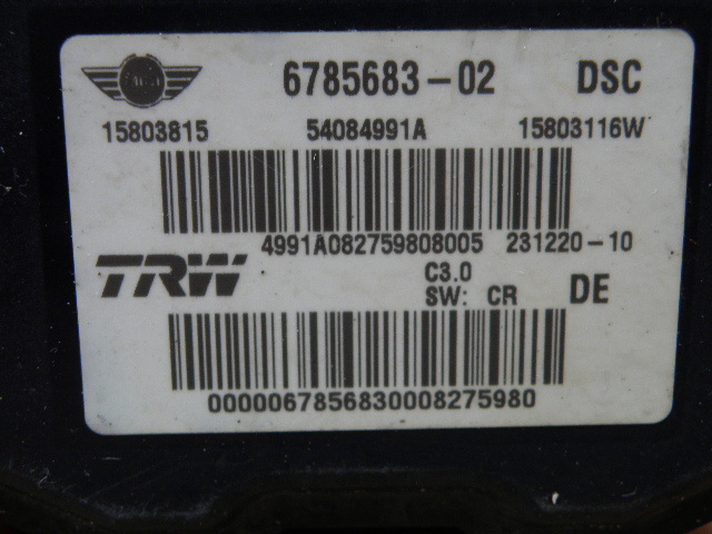 [Rmdup40444] BMW Mini R56 ABS единица DSC согласовано . разрешение ( Cooper S/MF16S/MM16/MS16/R55/ предыдущий период / силовой привод / блок управления )