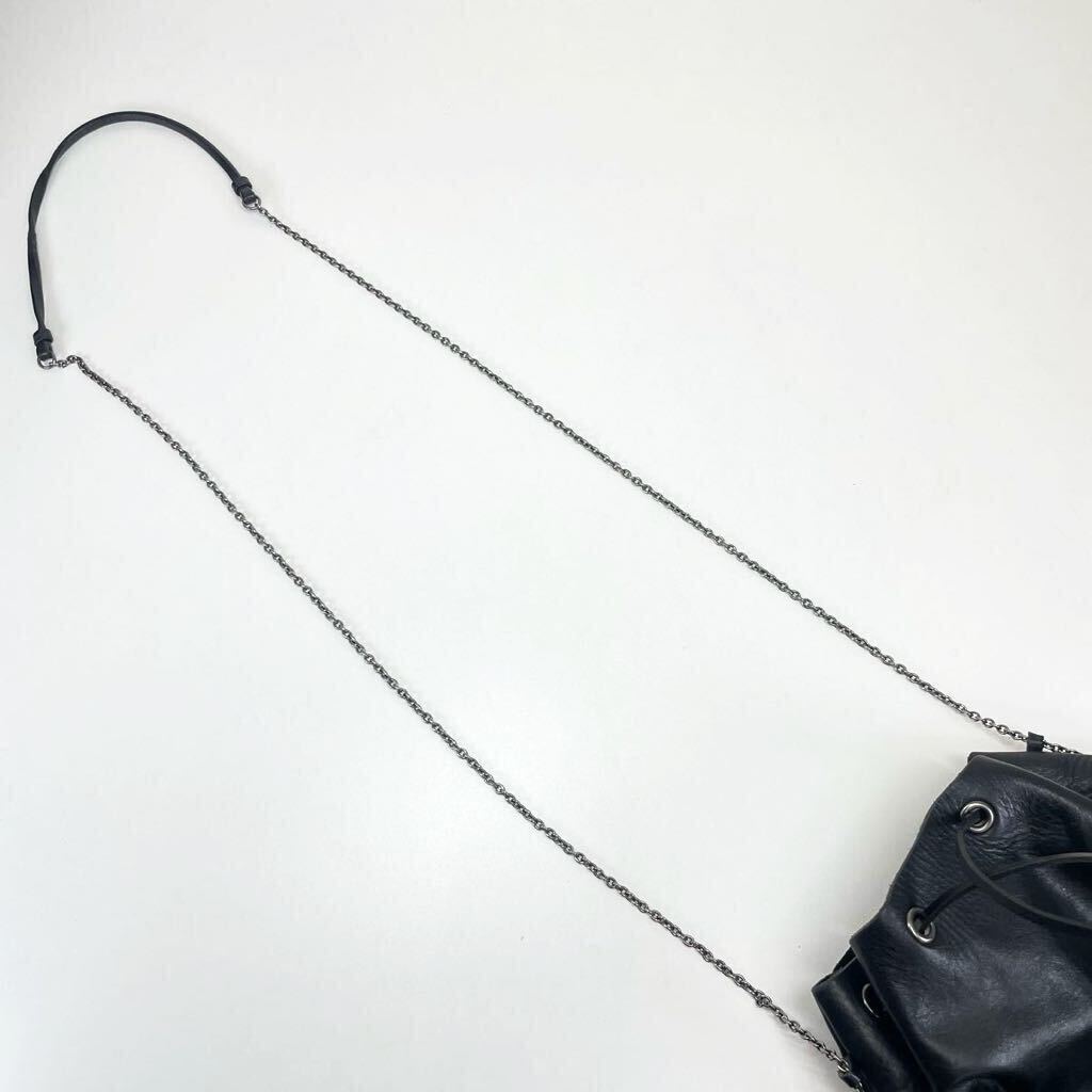 [ beautiful goods ]MIUMIU MiuMiu chain shoulder bag shoulder bag leather pouch black black color Z118