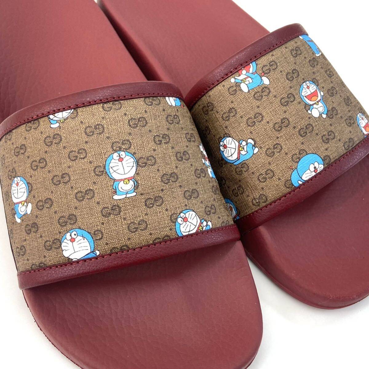 [ не использовался товар ]GUCCI Gucci обувь Doraemon Doraemon Flat шлепанцы для душа Raver размер 9 a194