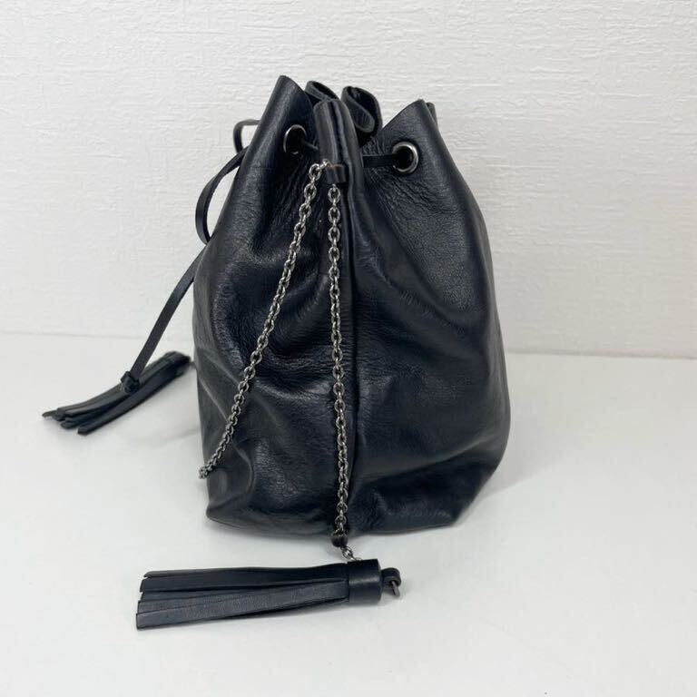 [ прекрасный товар ]MIUMIU MiuMiu цепь сумка на плечо сумка на плечо кожа мешочек черный чёрный цвет Z118