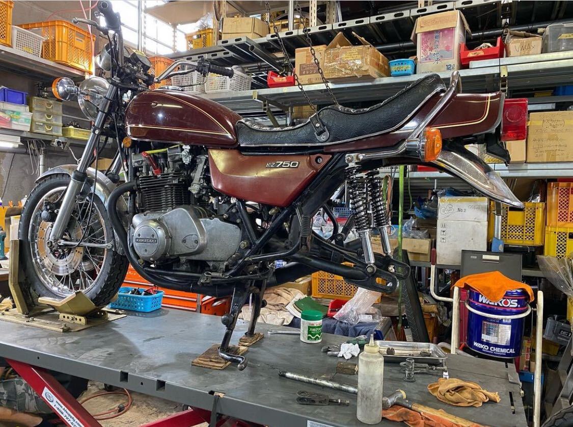 国内物 昭和51年 Z750T ガレージ保管　車検付　メンテ済 KZ750B 型式類別枠内 Kawasaki オリペン_画像10