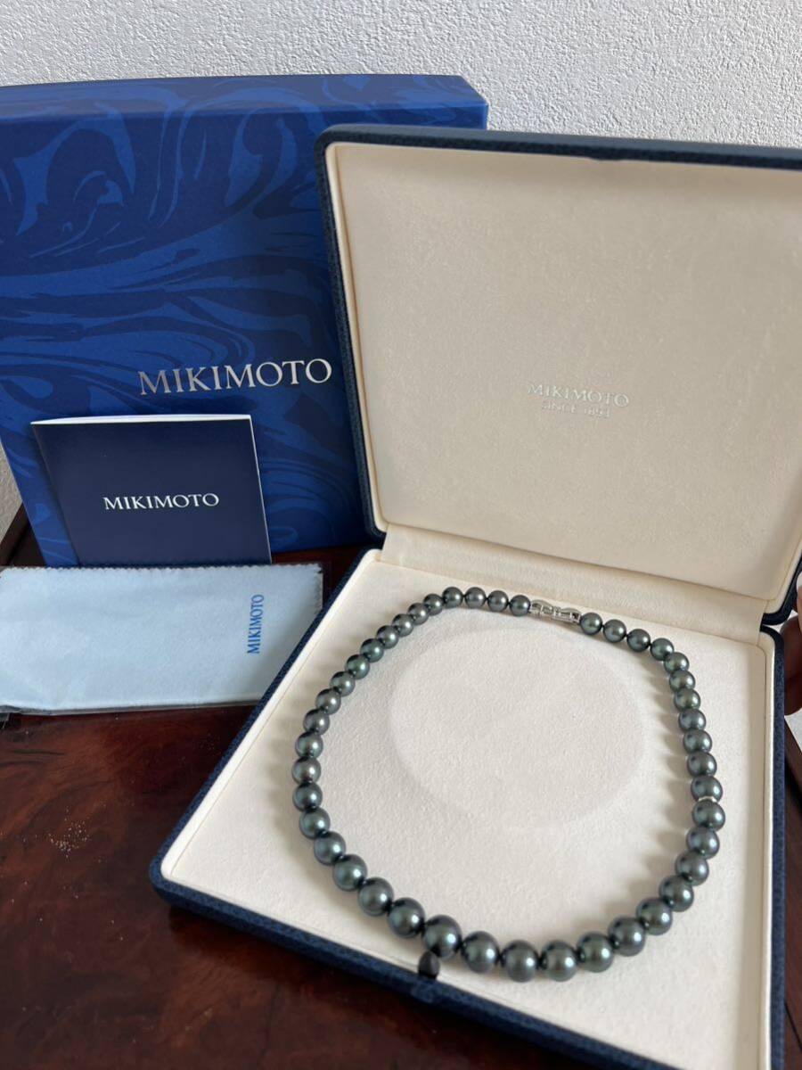 12mm大珠 ミキモト MIKIMOTO 黒蝶貝 パールネックレス K18 真珠の画像1