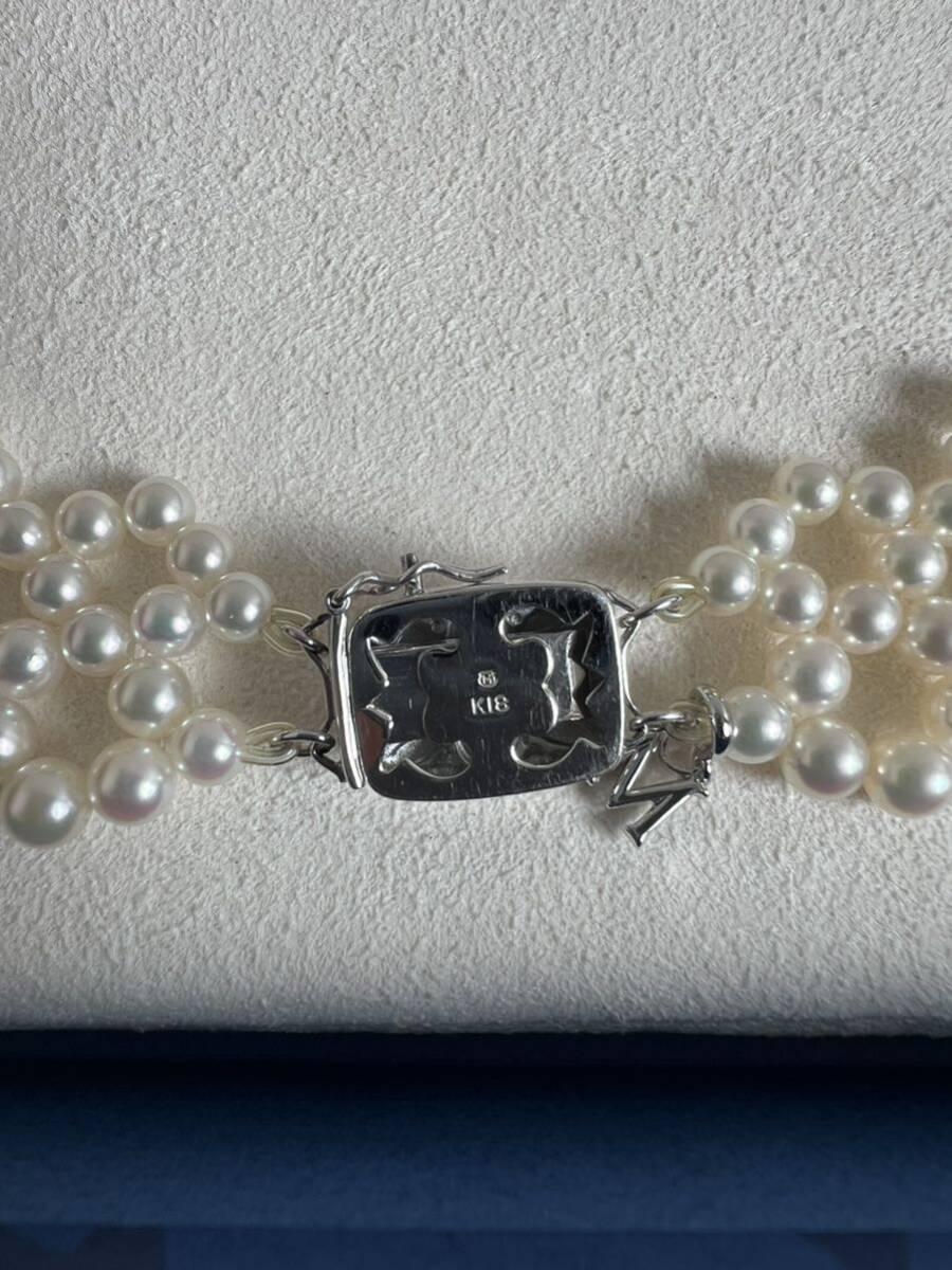 美品 ミキモト MIKIMOTO パールネックレス K18 真珠 ①の画像6