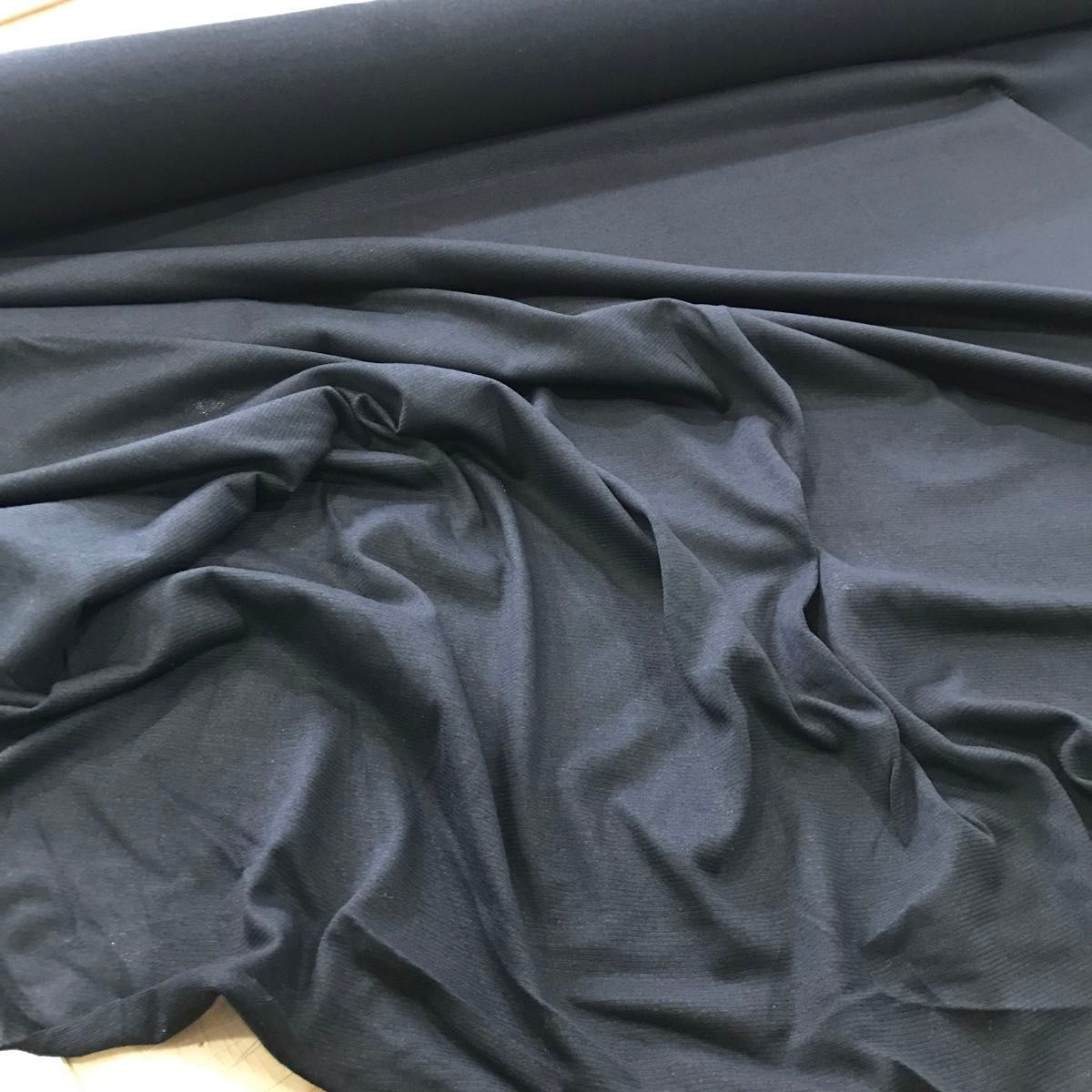 綿麻天竺ニット ブラック 150cm巾×1m コットンリネンニット
