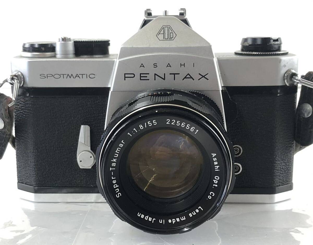 【SK1180】ASAHIPENTAXSP アサヒペンタックス SPOTMATICフィルムカメラ AsahiOpt.CoLens madeinJapanSuper-Takumar1:1.8/55 2256561 レンズ_画像2