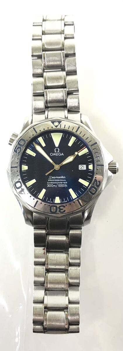【SR259】稼動品 OMEGA オメガ Seamaster シーマスター PROFESSIONAL CHRONOMETER自動巻きデイトブルー文字盤メンズ腕時計ギャラ付 φ48.65の画像7