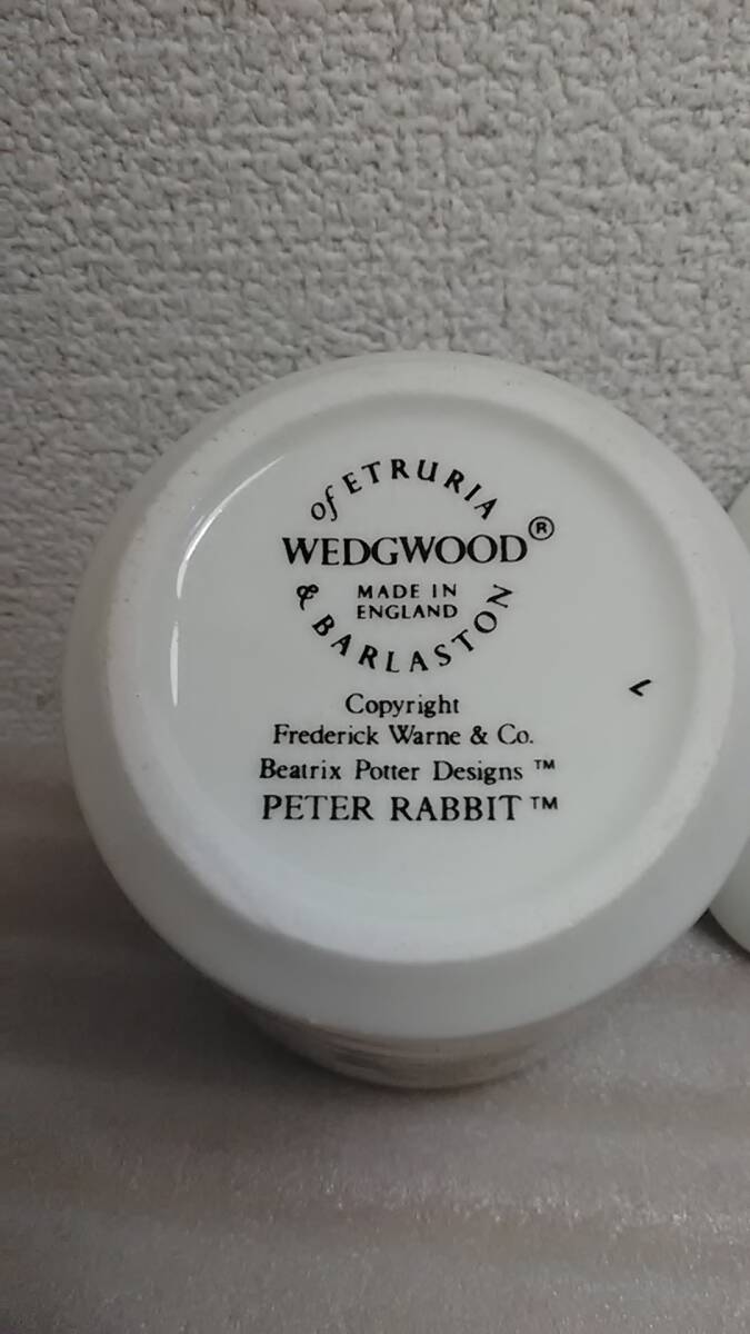 【未使用】旧刻印 ウエッジウッド Wedgwood ピーターラビット カップ ソープディッシュ 石鹸置き 陶器 小皿の画像5