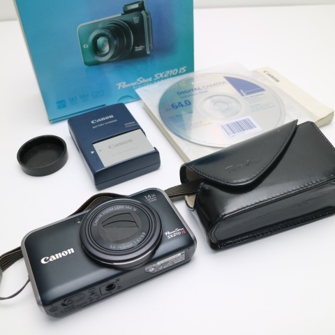 超美品 PowerShot SX210 IS ブラック 即日発送 Canon デジカメ デジタルカメラ 本体 あすつく 土日祝発送OKの画像1