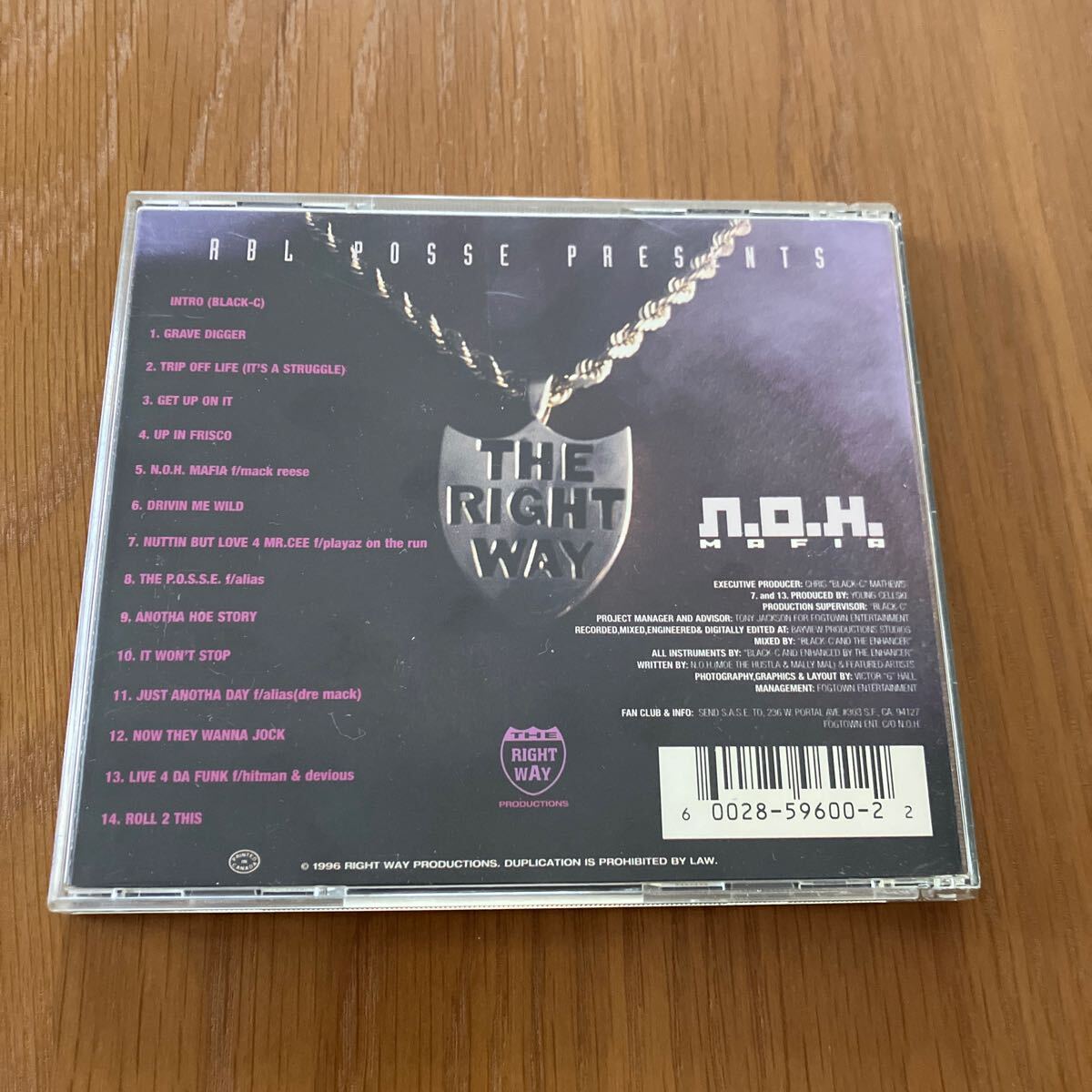 【レアG-RAP CD】N.O.H. Mafia Niggaz On High 1996 The Right Way Productions RWP-9600-2の画像2