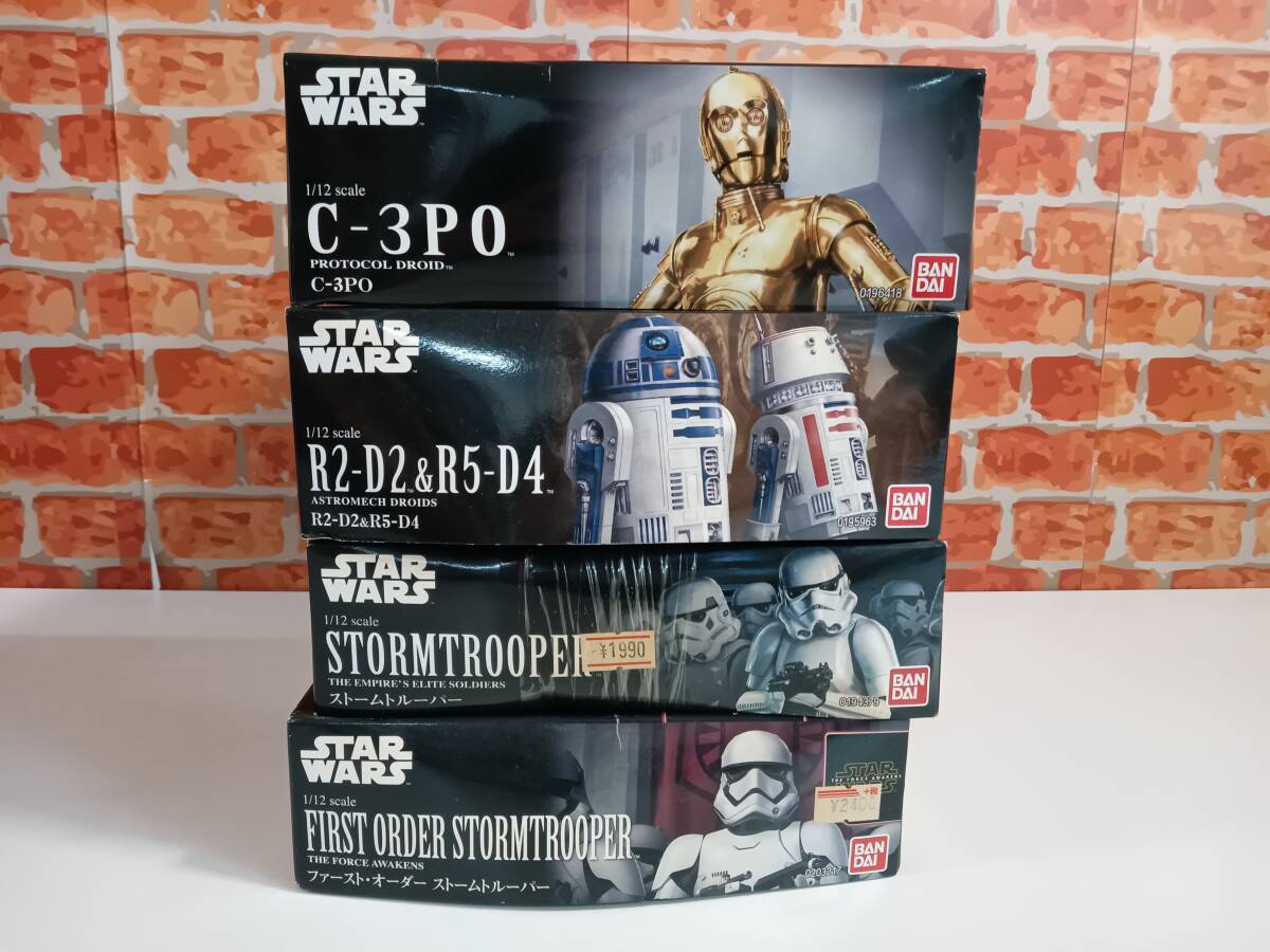 STAR WARS スターウォーズ プラモデル C-3PO R2D2＆R5D4 ストームトルーパー ファースト・オーダー 4点セット 未組立品の画像2