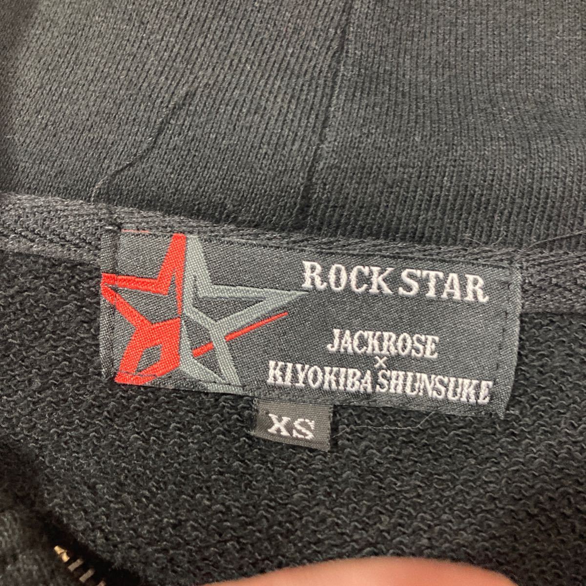 303 JACKROSE KIYOKIBA SHUNSUKE 清木場 俊介 ジップアップ パーカー ジャックローズ 黒 刺繍 ROCK STAR ブラック 40304AA_画像5