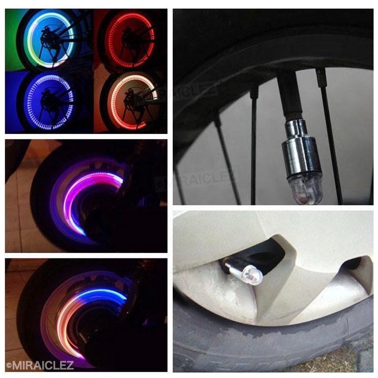 タイヤ LED エアバルブ キャップ ライト ランプ バルブ ドレスアップ カスタム パーツ 車外アクセサリー 車 バイク 原付 自転車_画像9