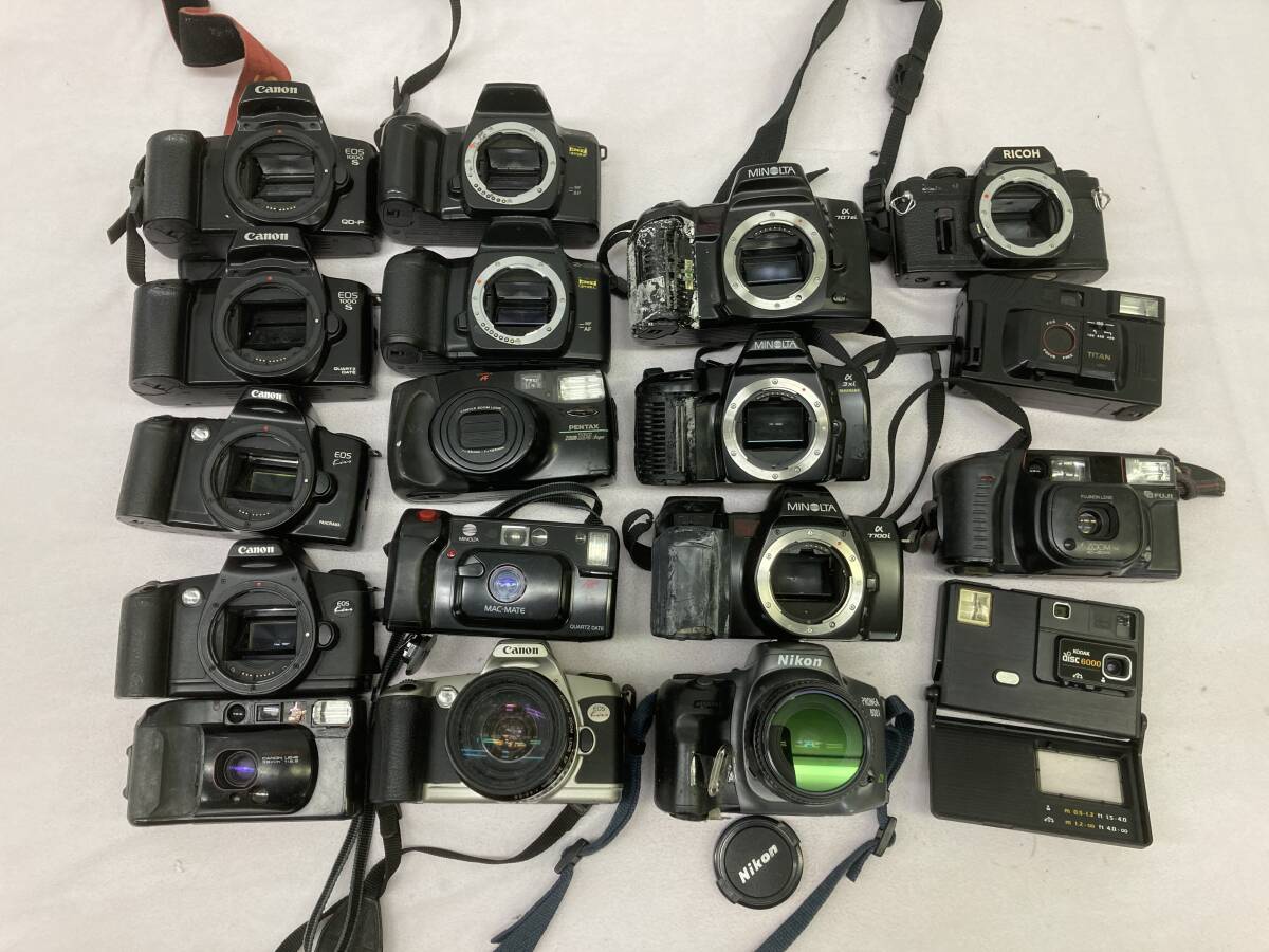 ★◆【ジャンク】フィルムカメラ他 大量セット Nikon Canon MINOLTA OENTAX TITANなど 総重量約9.2ｋｇ 100サイズの画像1