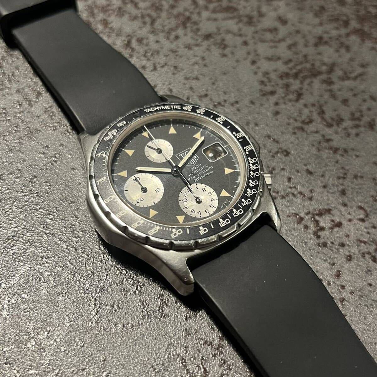 TAG Heuer タグホイヤー 2000 173.306 自動巻 オートマチック クロノグラフ 36mm径 純正ブレス etaムーブメント メンズ腕時計 ダイバー _画像5