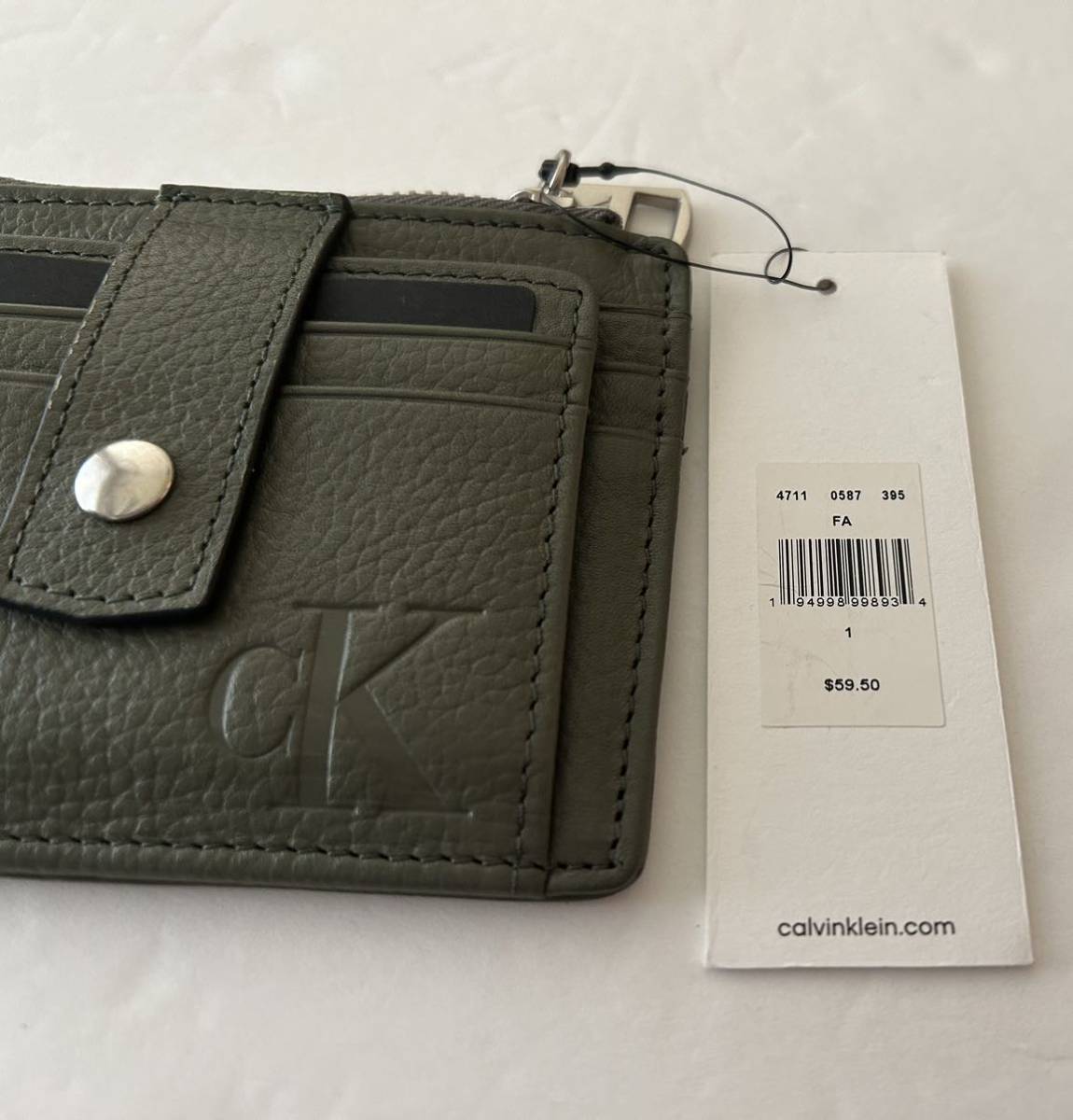 【送料無料】新品■Calvin Klein カルバンクライン メンズ カード入れ 小銭入れ コインケース キーケース パスケース IDケース オリーブ色