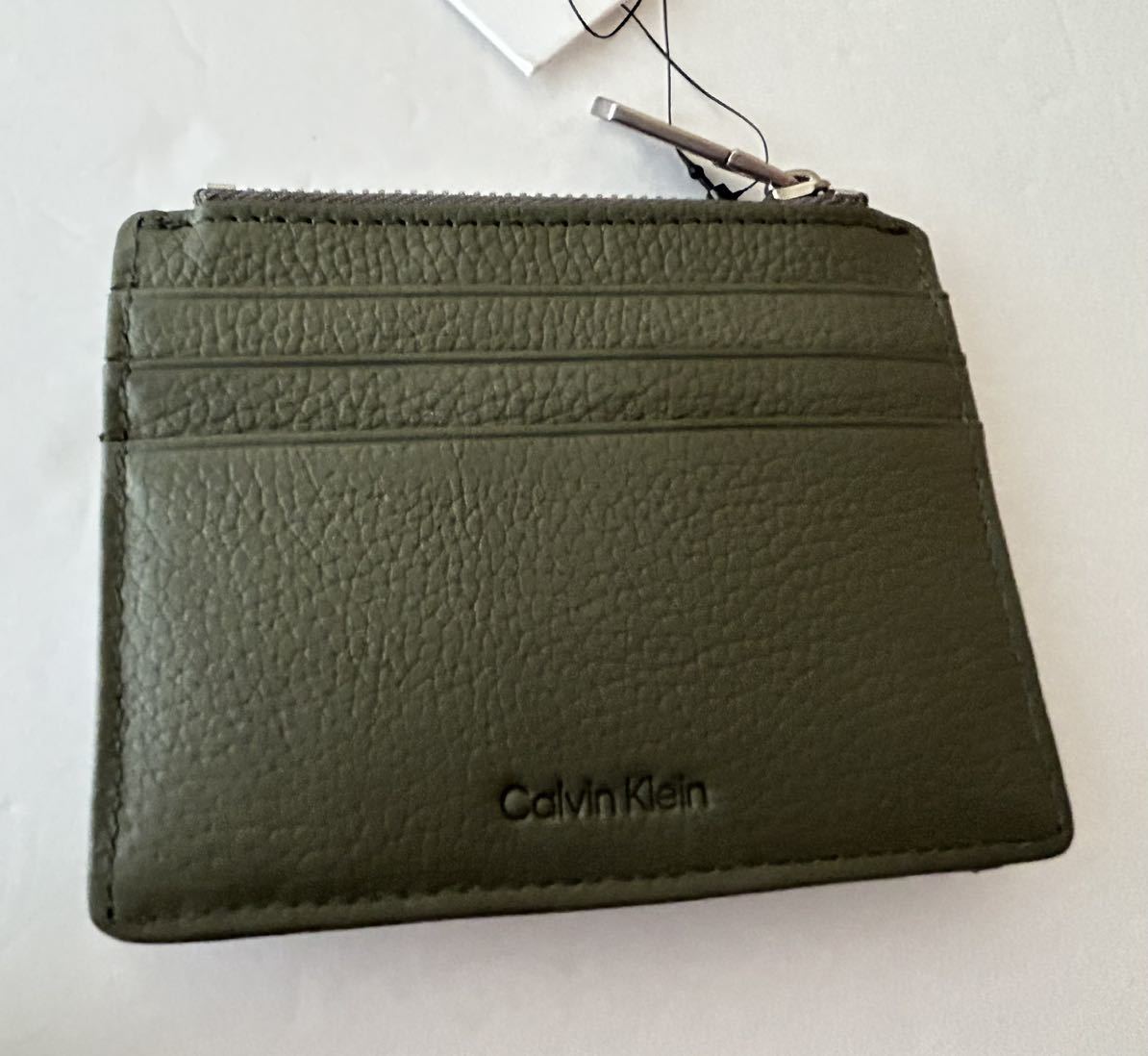 【送料無料】新品■Calvin Klein カルバンクライン メンズ カード入れ 小銭入れ コインケース キーケース パスケース IDケース オリーブ色