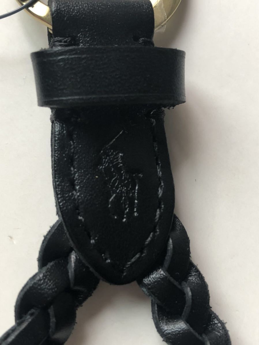 【送料無料】新品 Polo Ralph Lauren ポロ ラルフローレン★本革 レザー キーホルダー 編み込み 黒_画像2