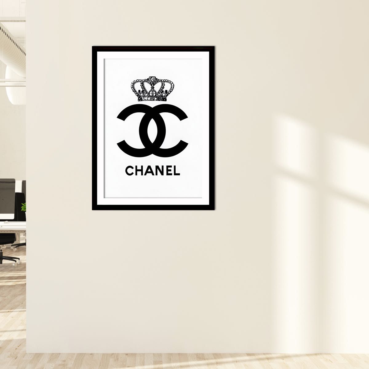 G082 アートポスター CHANEL シャネル インテリア モノクロ ティアラ