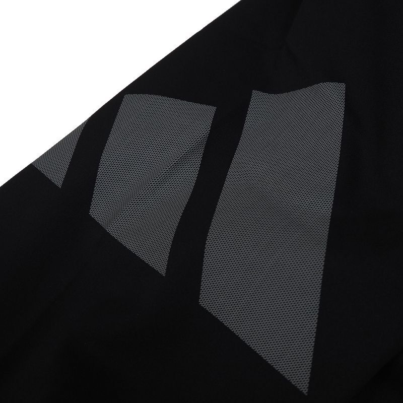 R199 新品 アディダスゴルフ ビッグロゴ ボタンダウン ポロシャツ 長袖 (サイズ:2XL) adidas GOLF ゴルフウェア ブラック_画像7