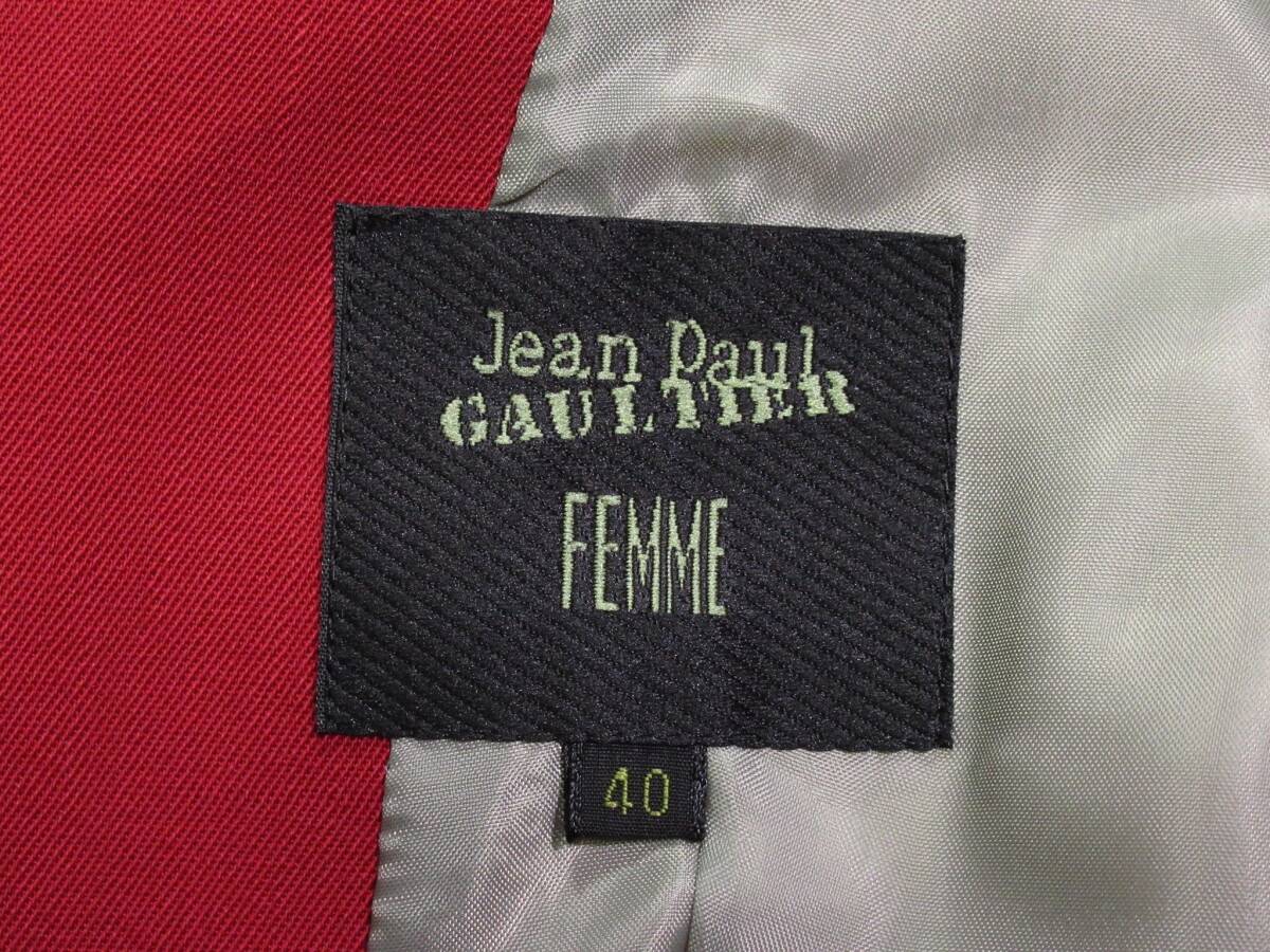 ジャンポールゴルチエ Jean Paul Gaultier femme バックリボン ウール ジャケット 40 _画像8