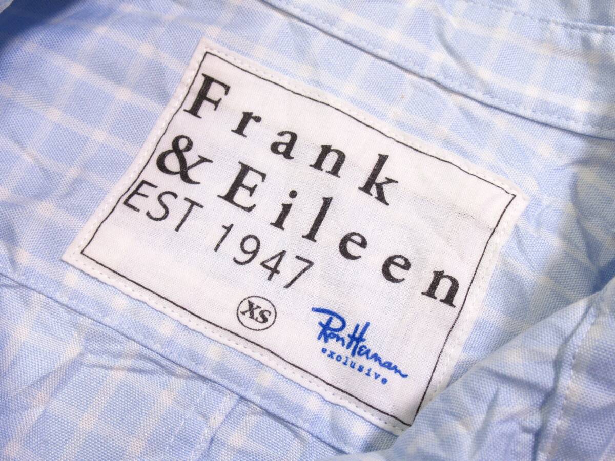 Frank＆Eileen フランクアンドアイリーン ロンハーマン 手洗い可能 コットン 綿 シワ感 チェック柄 BARRY デザインシャツ XS _画像5