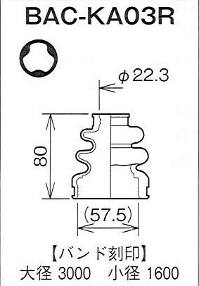 ☆分割インナードライブシャフトブーツ☆ミラアヴィ L250S　ターボ用/インナーブーツ(内側)BAC-KA03R_画像2