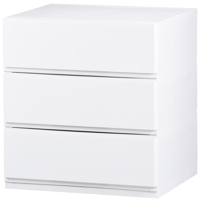  clothes case storage case plastic drawer chest 3 step pushed inserting . change closet stylish lips 523( all white )