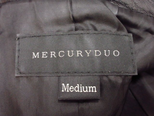y1395 MERCURYDUO ラムレザーライダースジャケット Mサイズ　レディース　ブラック　羊革　ウエストベルト付き　 マーキュリーデュオ_画像5