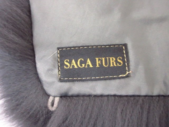 ｍ3586 美品　SAGA FURS　つけ襟　コート襟部分　リアルファー　グレー　サガファーズ_画像6